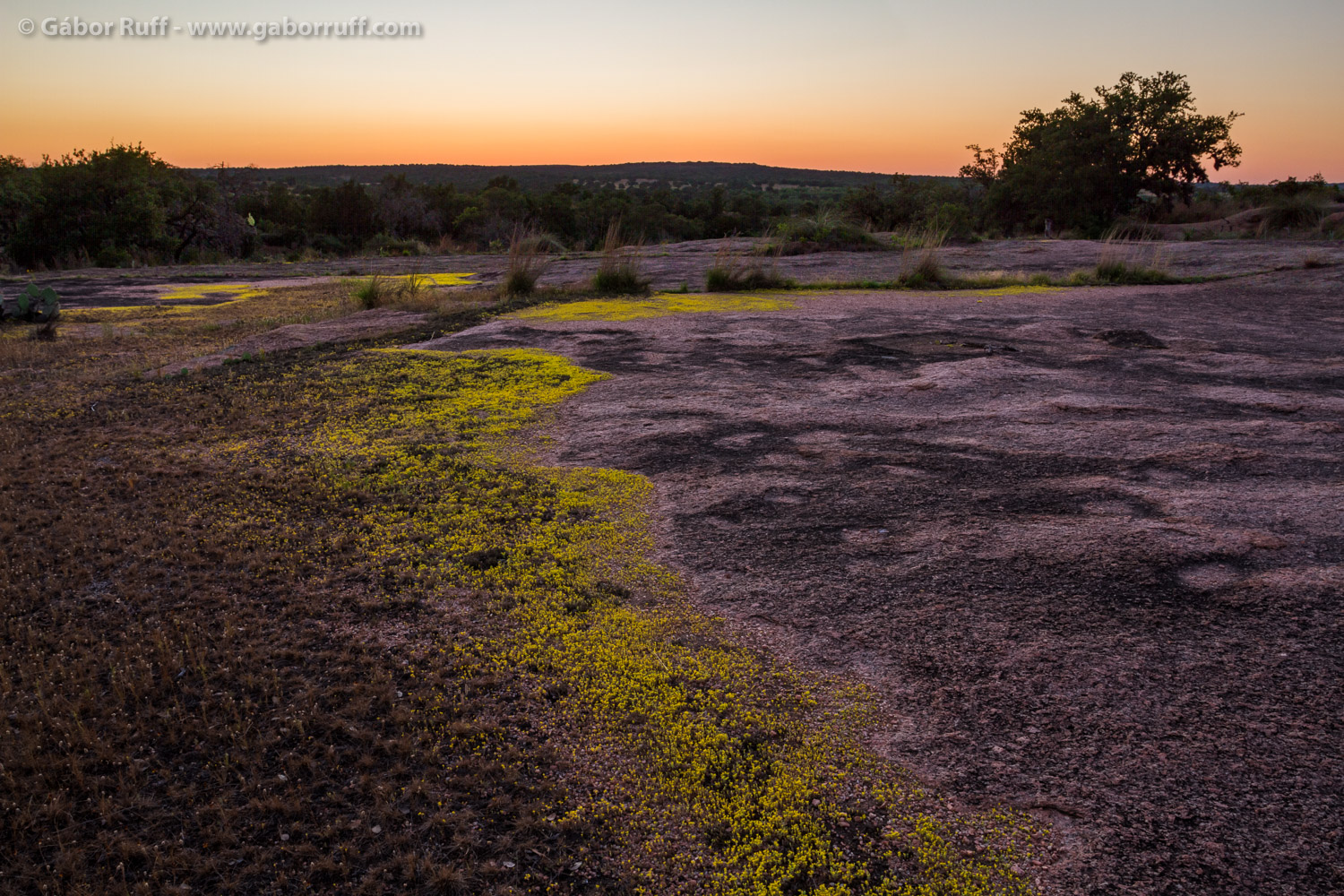 Sunset at Enchanted Rock Park